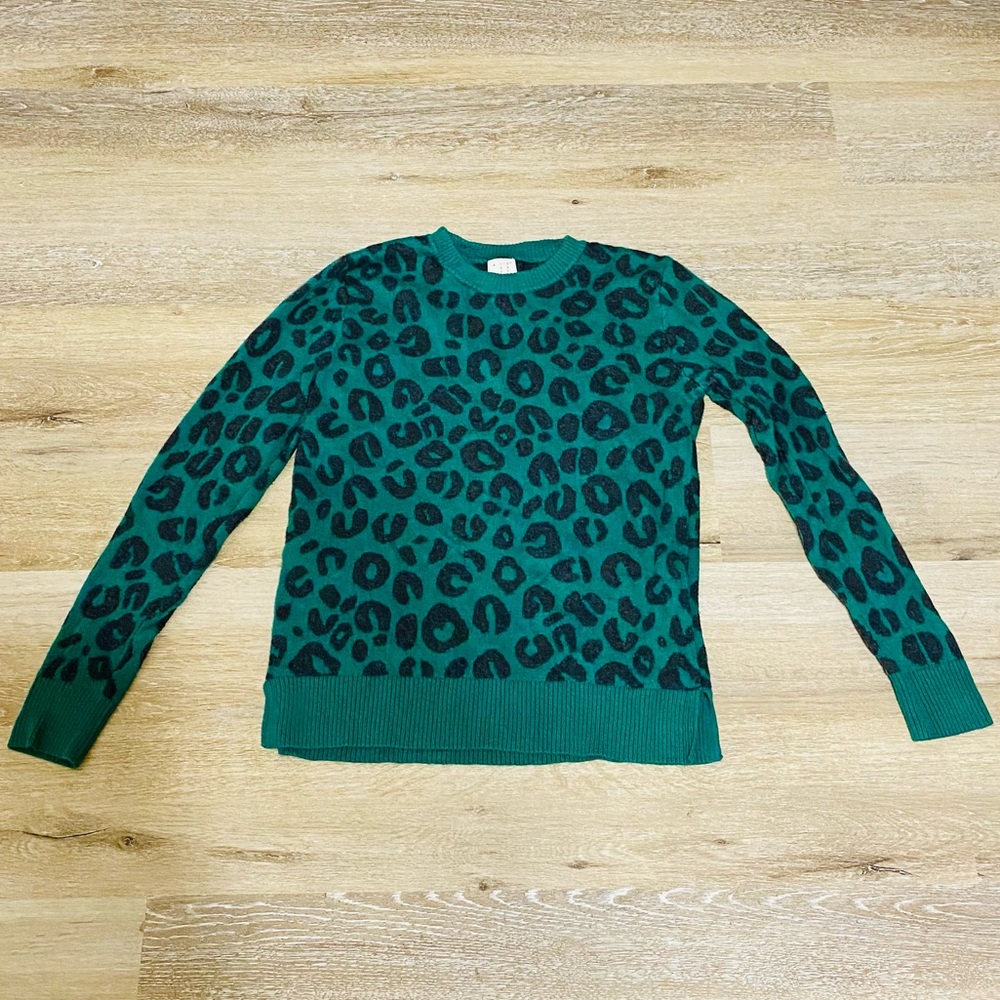 A New Day Green Cheetah Sweater